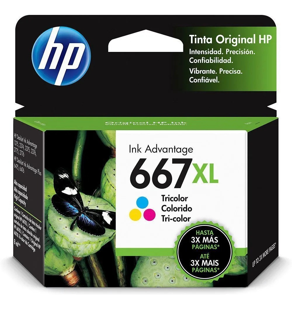 CARTUCHO ORIGINAL HP 667XL COLOR 2375 2775 EXTRA CARGA Cartuchos Cartuchos  tinta originales