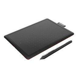 Wacom One by Wacom - Digitalizador - diestro y zurdo - 15.2 x 9.5 cm - electromagntico - cableado - USB - negro, rojo