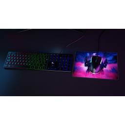 Xtech - Keyboard, mouse and mouse pad - Wired - Spanish - USB - Black - Gaming XTK-535S