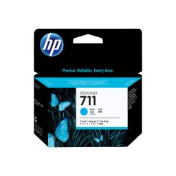 HP 711 - Paquete de 3 - 29 ml - cin - original - DesignJet - cartucho de tinta - para DesignJet T100, T120, T120 ePrint