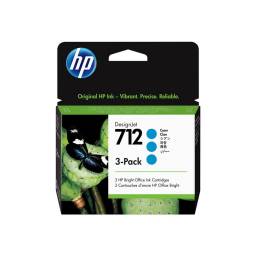 HP 712 - Paquete de 3 - 29 ml - cin - original - DesignJet - cartucho de tinta - para DesignJet Studio, T210, T230, T25