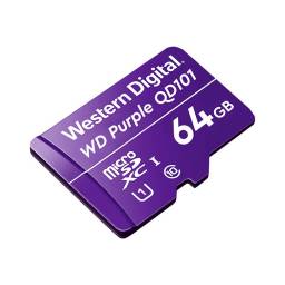 WD Purple SC QD101 WDD064G1P0C - Tarjeta de memoria flash - 64 GB - UHS-I U1  Class10 - microSDXC UHS-I - prpura