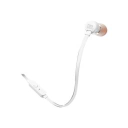 JBL T110 - Auriculares internos con micro - en oreja - cableado - conector de 3,5 mm - blanco