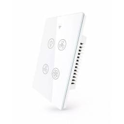 SWITCH VENTILADOR CON BOTON DE LUZ WIFI TUYA SMART BLANCO RF433