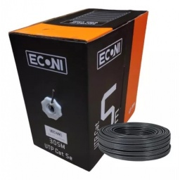 CABLE UTP EXTERIOR ECONI BOBINA 305M - 14105E - CAT5E - CCA - NEGRO
