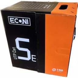 CABLE UTP EXTERIOR ECONI BOBINA 305M - 14055E - CAT5E - CCA - NEGRO