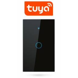 Interruptor De Luz Tctil Tuya Smart 1 Ch Wifi Negro