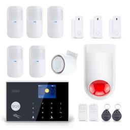 KIT ALARMA GSM WIFI TS970AL TUYA SMART CON 5 PIR + 3 MAGNETICOS + 1 SIRENA EXTERIOR