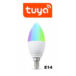 LAMPARA LED WIFI RGB TUYA SMART 5W E14 TIPO VELA