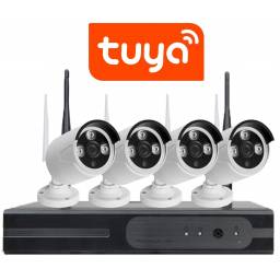 KIT DE CAMARAS WIFI TUYA SMART NVR 4CH + 4 CAMS 2MP