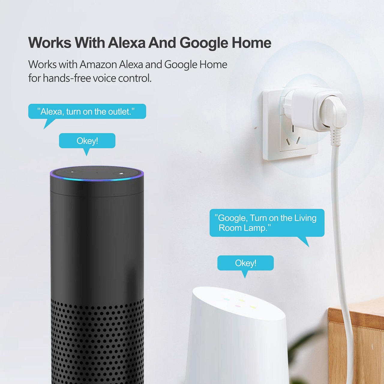 Enchufe inteligente compatible con Alexa Google Home Smart Life App, toma  de corriente WiFi - Alexa en Panamá