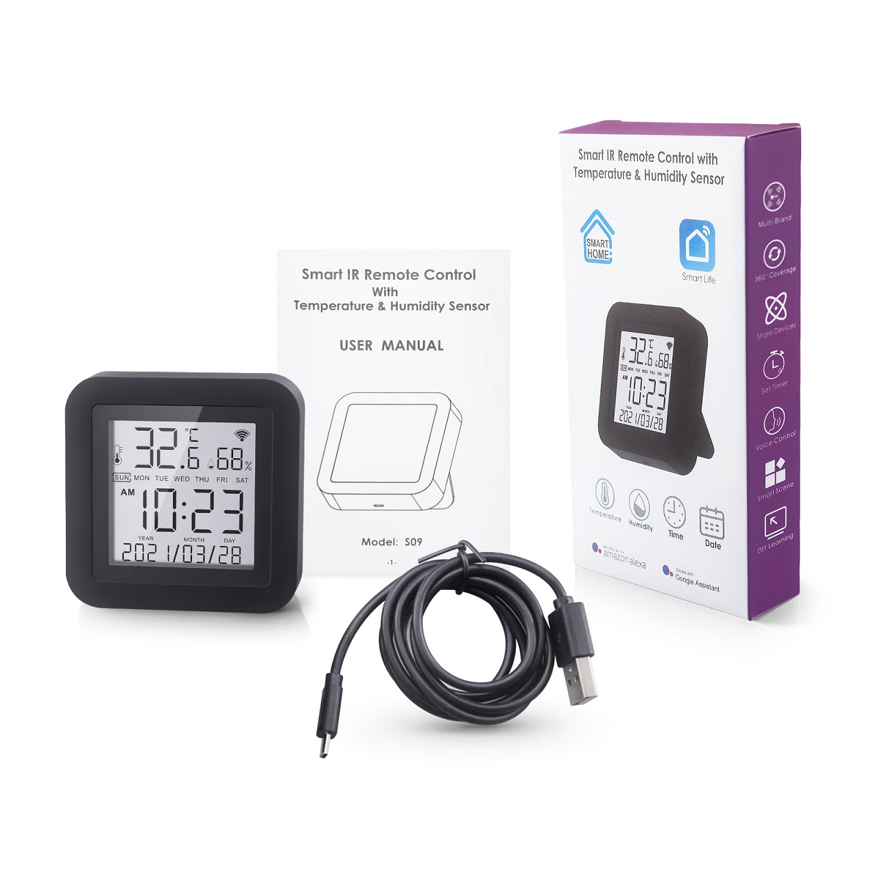 CONTROL REMOTO UNIVERSAL WIFI SENSOR HUMEDAD Y TEMPERATURA TUYA