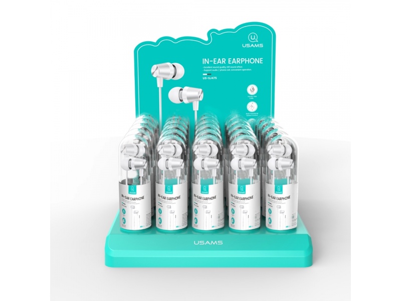 Kit x30 EP-42   Manos Libres 3.5mm  1.2M  inear  Blanco  USAMS