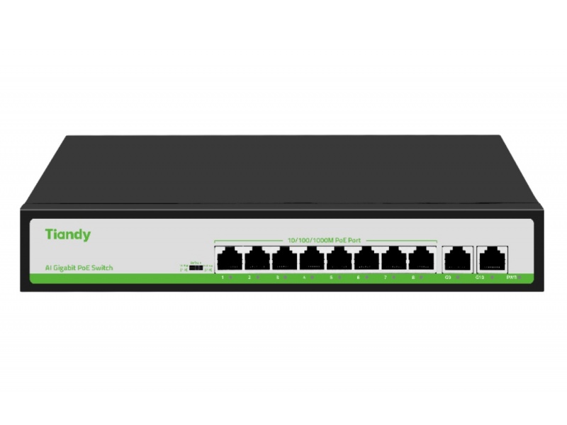 SWITCH ETHERNET TIANDY 10 PORTS GIGABIT (8 POE) - TC-P3S010GBIT