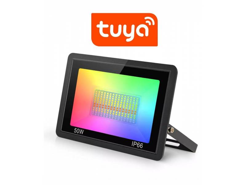FOCO LED 50W RGBCW WIFI TUYA SMART AUDIORITMICO IP66