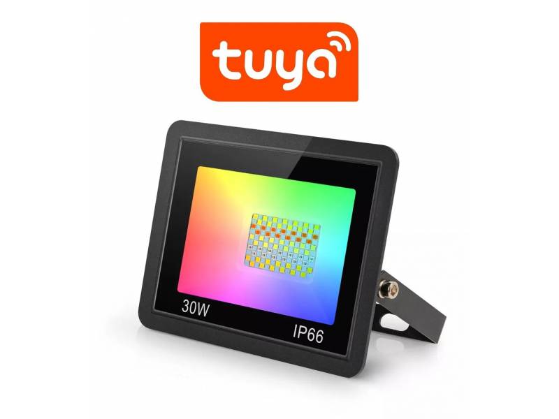 FOCO LED 30W RGBCW WIFI TUYA SMART AUDIORITMICO IP66