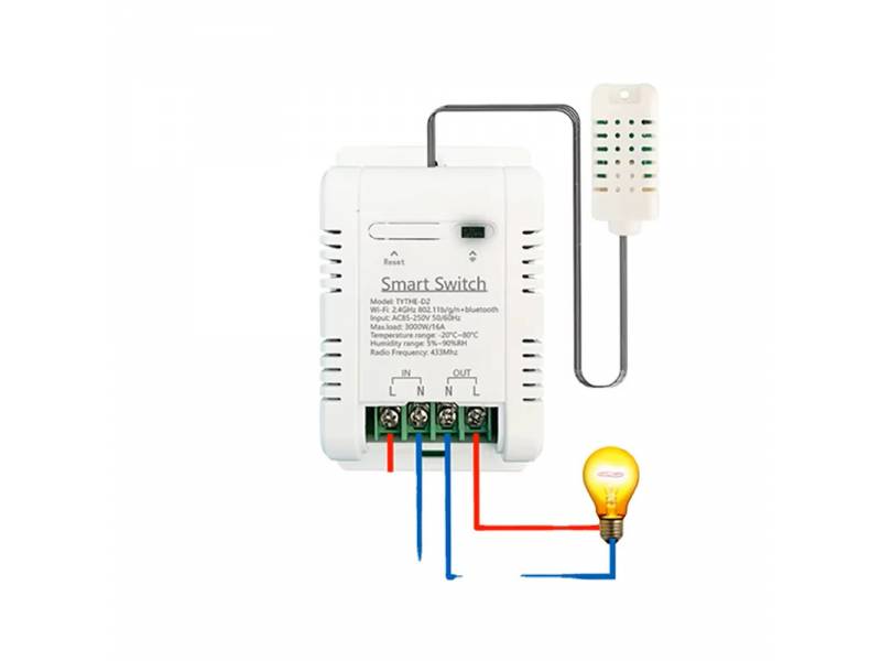 SENSOR HUMEDAD Y TEMPERATURA WIFI CON SONDA Y SWITCH TUYA SMART