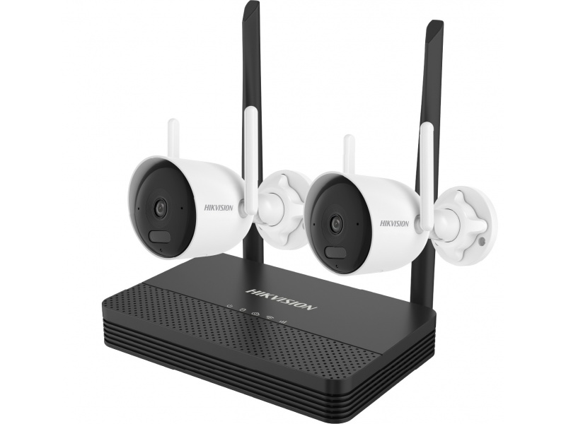 KIT WIFI HIKVISION 2 CAMARAS 4MP BULLET LED + IR + NVS - NKS424WBH