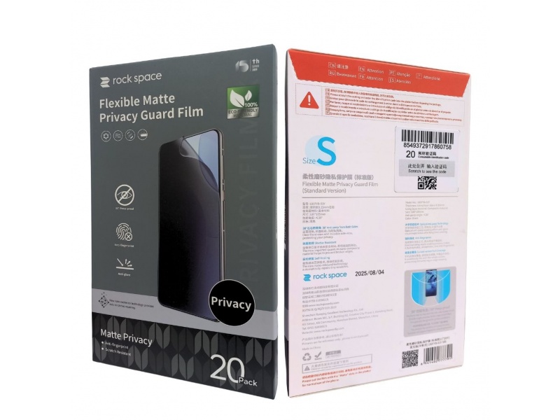 (S) Pack 20 L�minas Hydrogel Matte Privacidad   Superior - Tama�o S  180FY-01Y  Rock Space 6941402777784